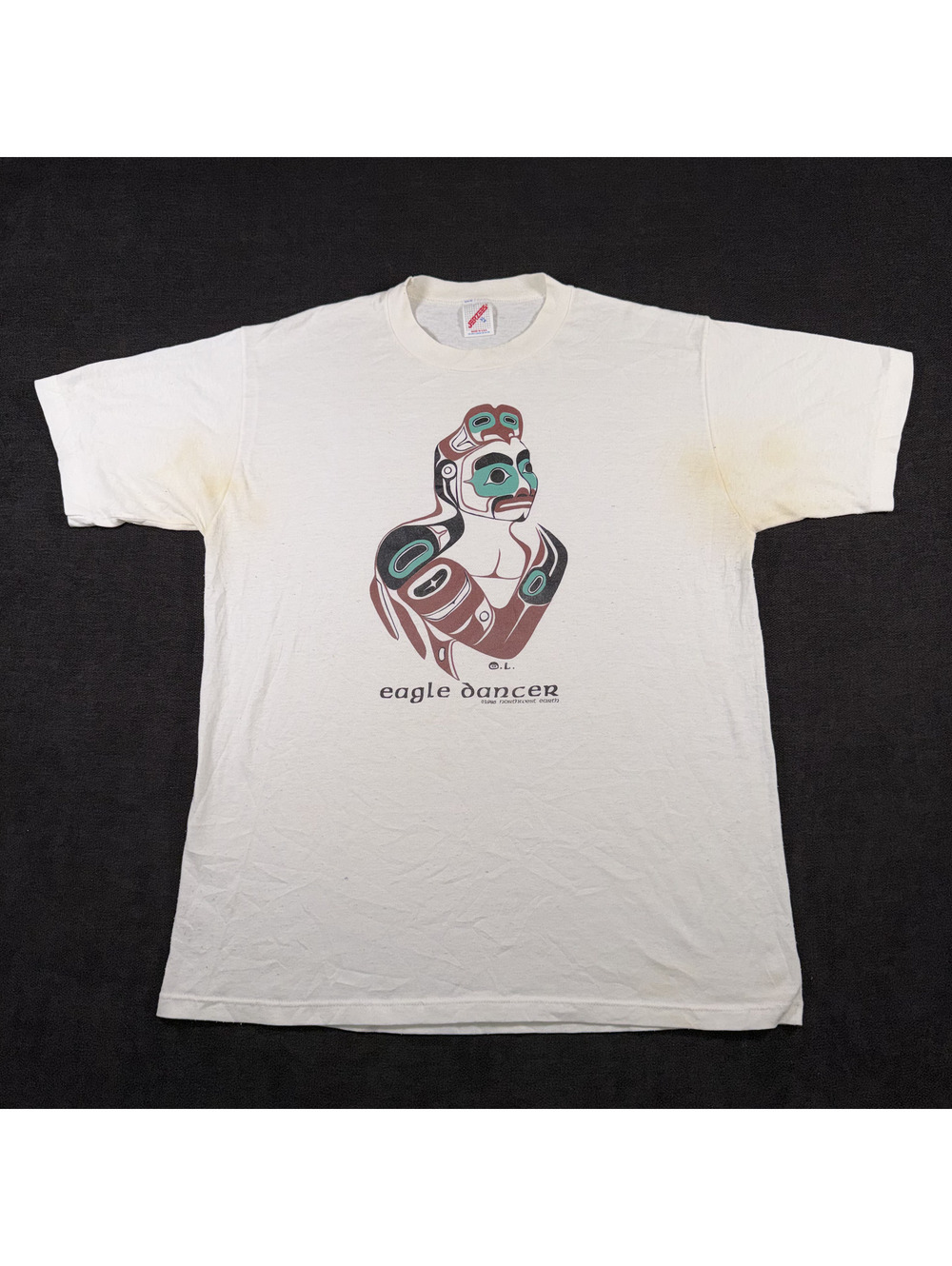Vintage 1986 Northwest Earth Eagle Dancer Graphic T-Shirt, XL